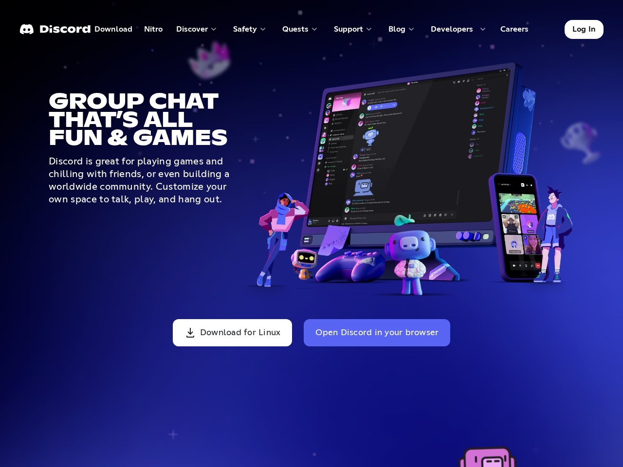 Discord Homepage Snapshot