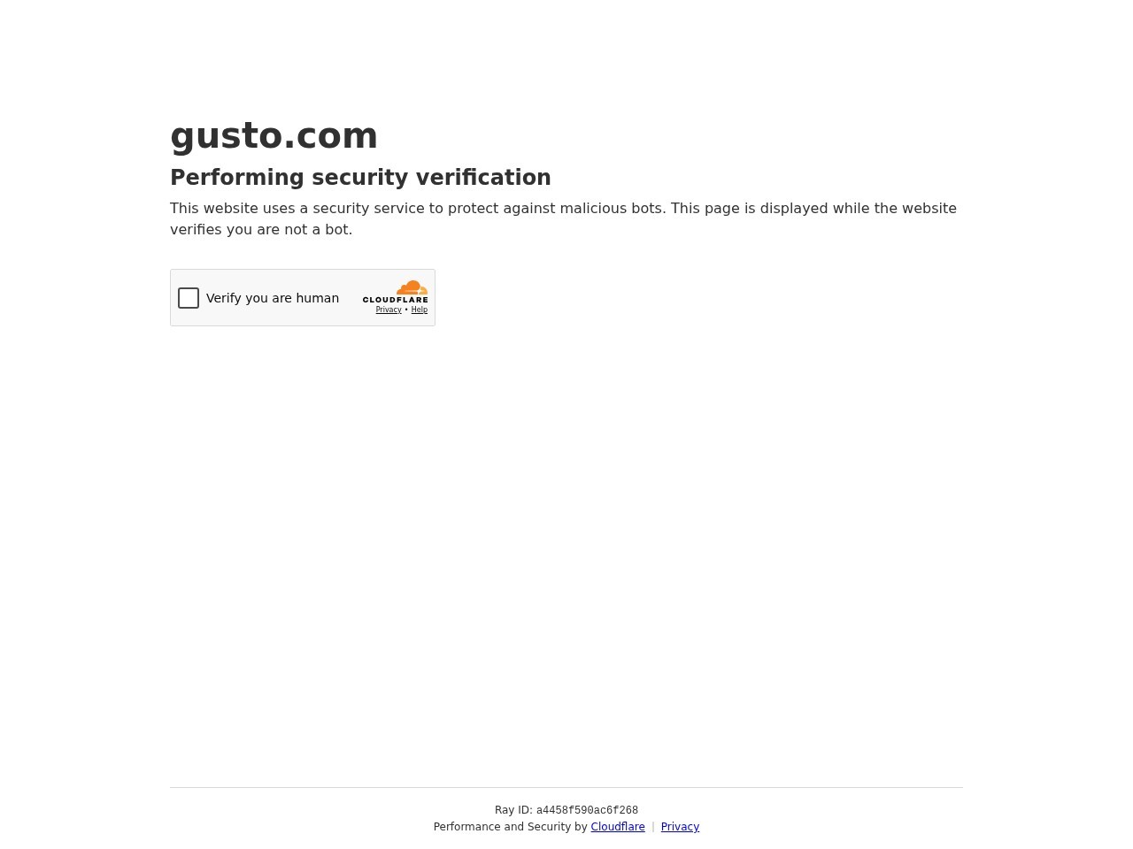 Gusto Homepage Snapshot