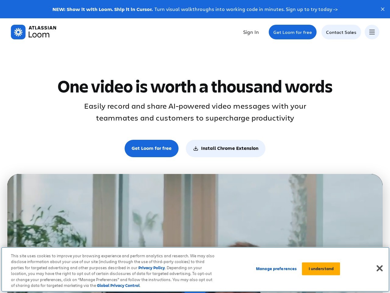 Loom Homepage Snapshot