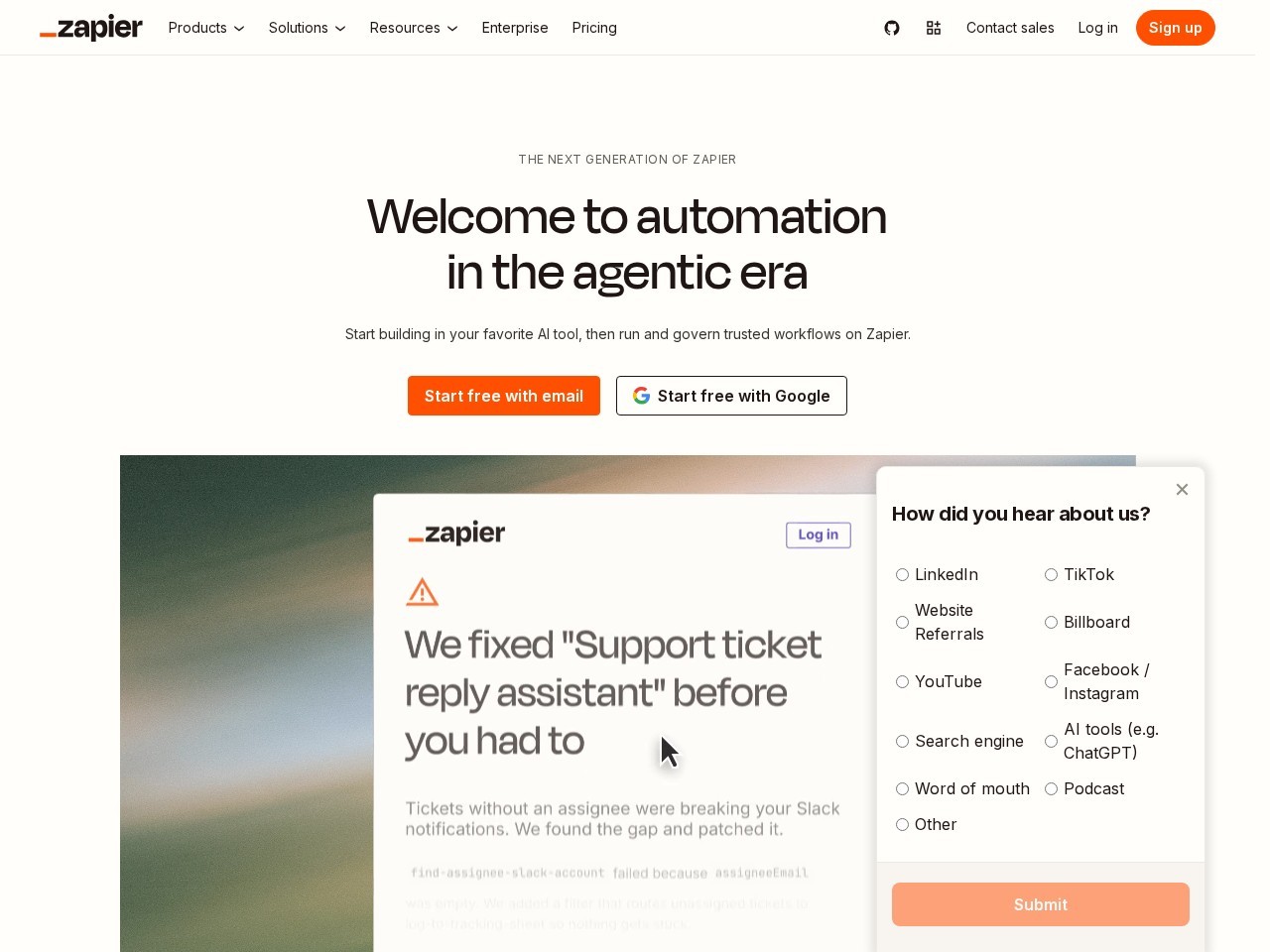 Zapier Homepage Snapshot